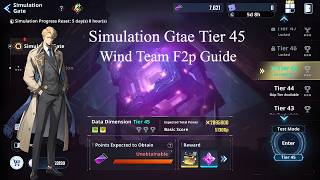 Simulation Gate Tier 45 CLEARED F2P 💨 | Wind Team Guide | Solo Leveling Arise