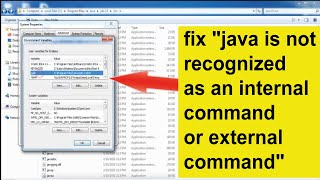 How to fix 'java is not recognized like an internal command or external command' - YouTube How To Fix 'Java Is Not Recognized Like An Internal Command Or External Command' - Youtube
