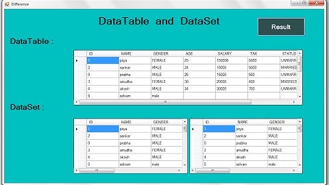 C# Code For DATATABLE and DATASET Function in dot net