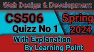 CS506 Quiz 1 Solution Spring 2024 || CS506 quiz 1 solution with explanation #vu #quiz