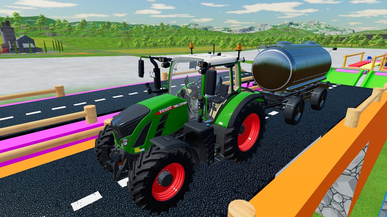 Большие тракторы! Экстремальный грязевой паркур против перегруженного танкера. Хромированный трак...