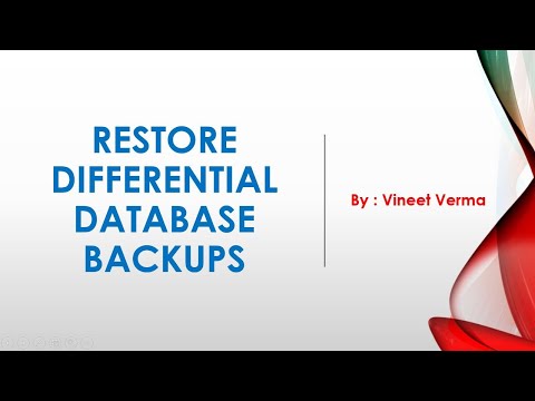 Video: Cum refac un diferențial de backup complet?