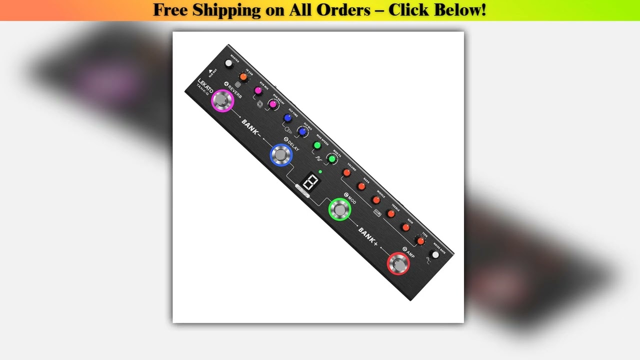 LEKATO Multi Effects Guitar Pedal with 36 Presets Editable 4 Modules Amp Chorus Delay Reverb IR