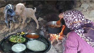 Odun Ateşinde Kara Tencerede Akşam Yemekleri | Akkuşla,Gökkuş Kuzuladı