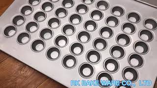 RK Bakeware-45295 48 Cup 1.1 oz. Glazed Aluminized Steel Mini Muffin Pan-17 7/8" x 25 7/8"