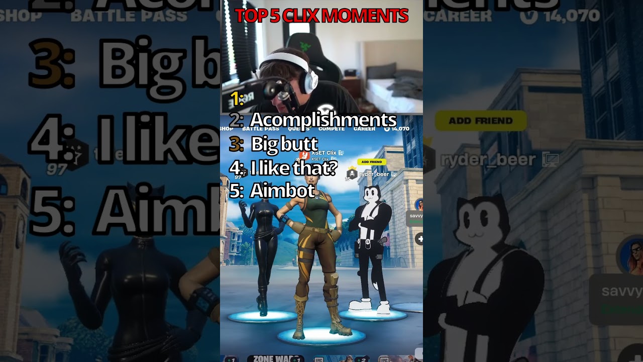 CLIX TOP 5 CRAZY MOMENTS😭😭😭