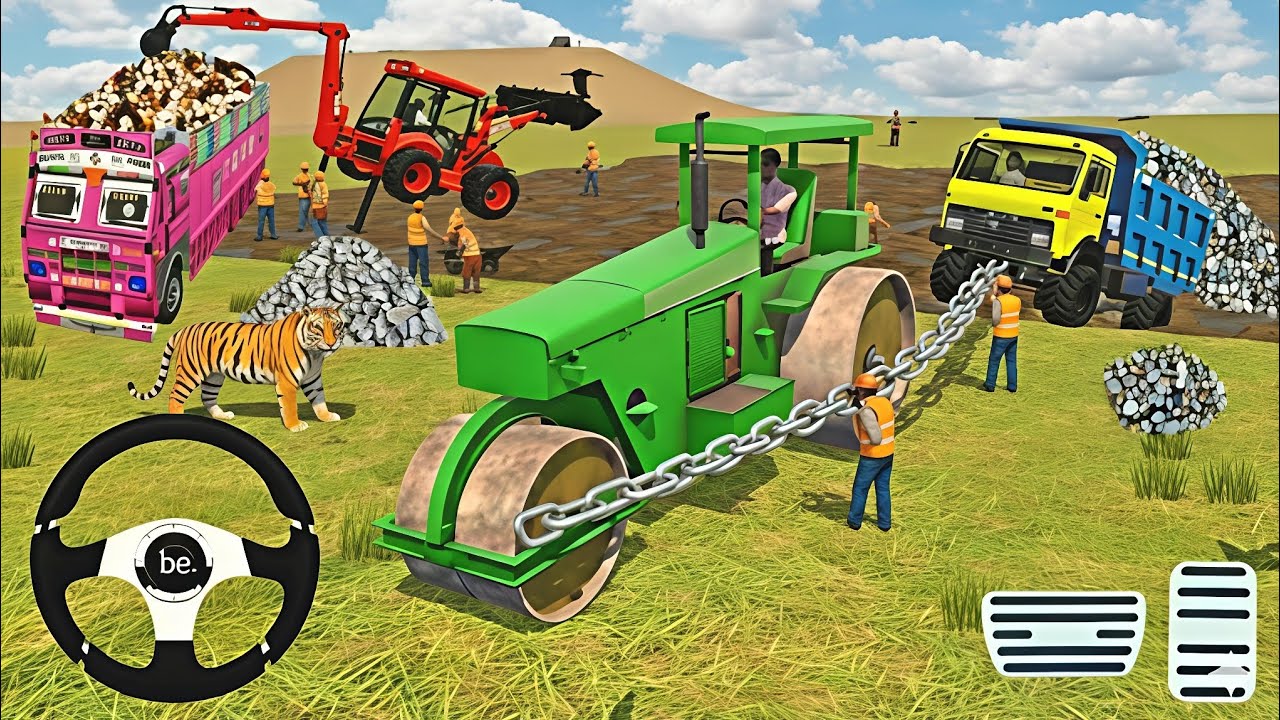 🔴Drive JCB and Uploading 🪨🏗Stone From Dumper🌋 Truck in Game #truck​ #jcb​ #tractor​ #dumper​ #games​
