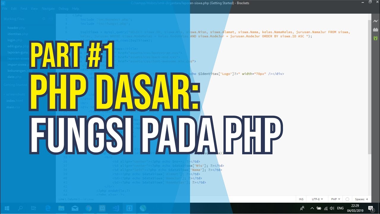 PART #1 PHP Dasar: Fungsi pada PHP - YouTube