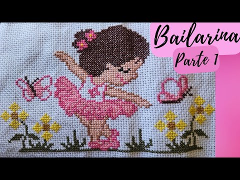 Jardim da Bailarina em Ponto Cruz - PARTE 1 - Passo a passo As melhores ideias para ponto cruz com tema de bailarina hqdefault