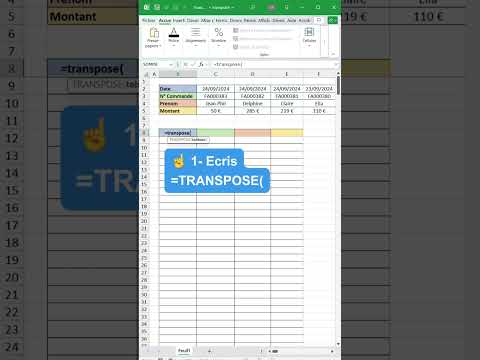 Maîtrise la fonction TRANSPOSE en 13 secondes 🔥 | Astuce Excel