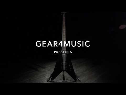 harlem-v-bass-guitar,-black-|-gear4music-demo