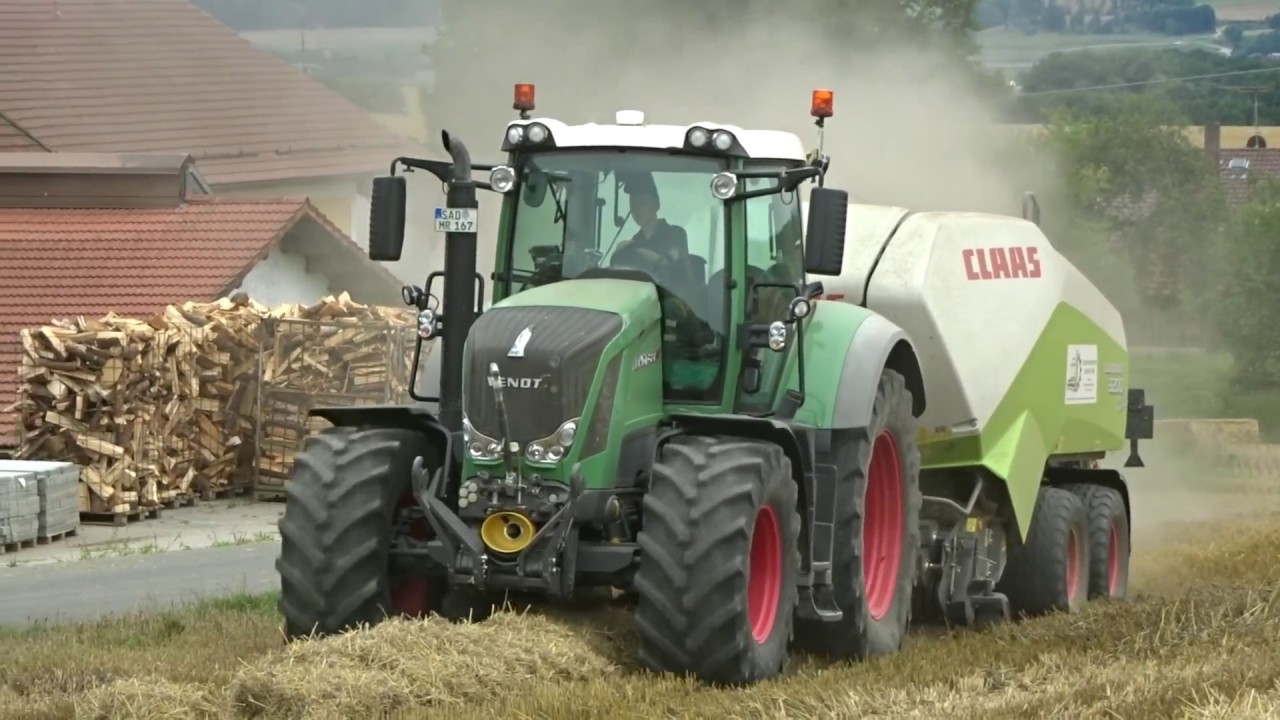 Lohnunternehmen Pressen / Fendt Vario 822 mit Claas Großpacken Presse| [2.7K]