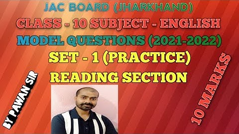 Class10 English Model Questions First Term set 1 Reading Section 2021-2022 Solution with Explanation