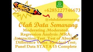 Moderating (Moderated) Regression Analysis (MRA) Panel Data STATA 15 Complete