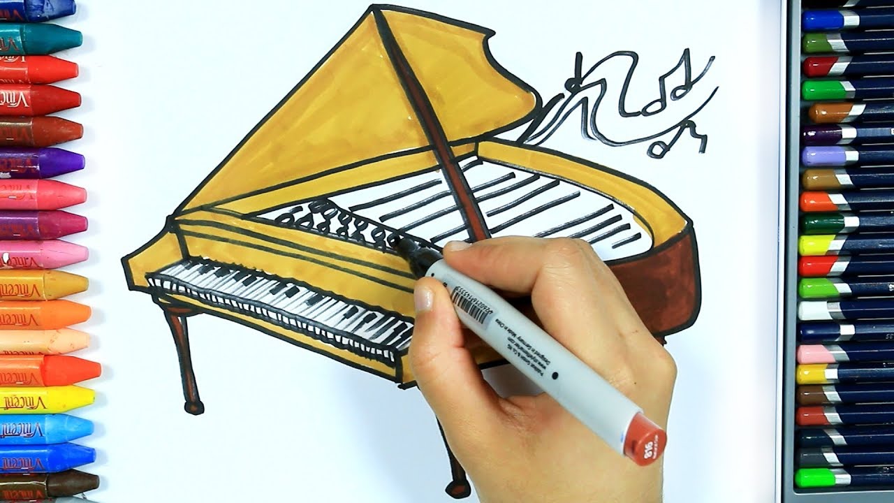Poner la mesa Cabeza histórico Dibujos para dibujar | Dibujos para pintar | Dibujos para colorear | Cómo  dibujar piano - YouTube