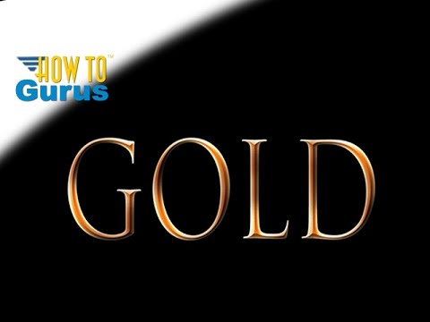 How To Adobe Photoshop Elements Gold Text Effect Metallic Gold Type       Tutorial