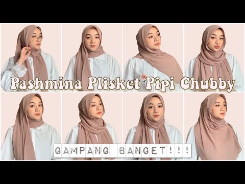 Tutorial Pashmina Plisket Pipi Chubby (Tembem) | Wajah bulat | Wajah Tidak Simetris