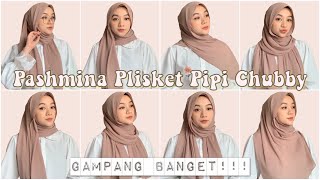 Tutorial Pashmina Plisket Pipi Chubby (Tembem) | Wajah bulat | Wajah Tidak Simetris