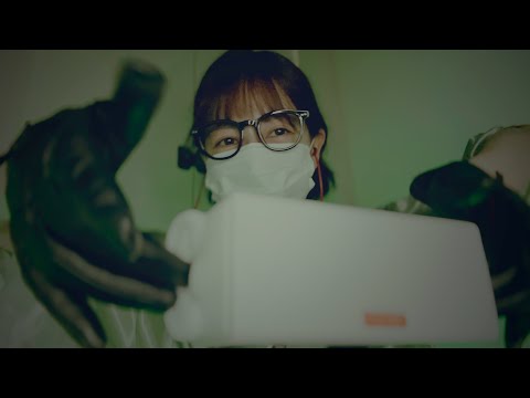 [ASMR] 革手袋で指耳かき  / 革手袋 / whispering, Leather gloves