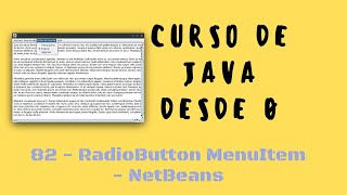 82. How to use RadioButton MenuItems in your application | NetBeans | Java Course from scratch
