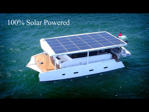 Azura Marine Aquanima 40 "Solar Eclipse" Solar Catamaran Powered by the Sun: Tesla of the Seas!