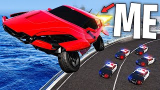Running from Cops using FLYING CAR on GTA 5 RP