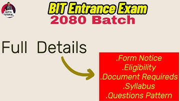 BIT Entrance Exam-2080 Batch | Full Details | #BITEntrance #bitentranceexam