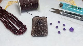 How To Make Beaded Garnet Necklace With Pendant Braided Style Diy Jewelry Tutorials