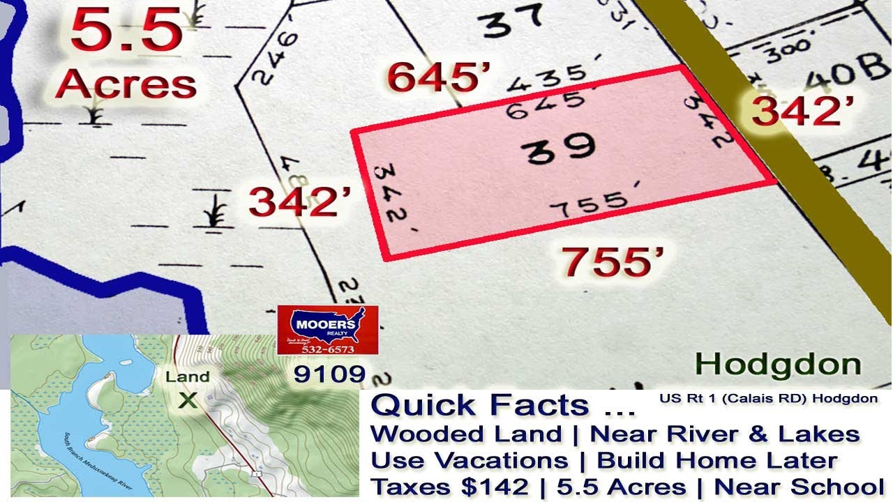 SOLD! Land In Maine For Sale Hodgdon ME Near Meduxnekeag River