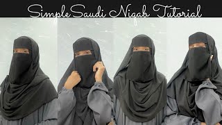 Simple Saudi Niqab Tutorial | Full Coverage Hijab Tutorial With Burka|New Style Simple Saudi Niqab |