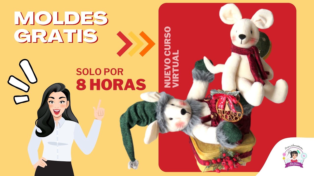 MOLDES GRATIS (POR 8 HORAS) / RATONES JUGUETONES NAVIDAD