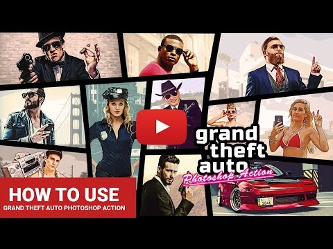 Grand Theft Auto Photoshop Action Video Tutorial