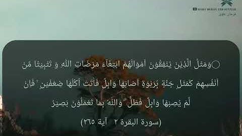 #daily_quran_and_sunnah, (Al-Baqarah 2 |  Verse 265), (سورة البقرة ٢ | آية ٢٦٥)