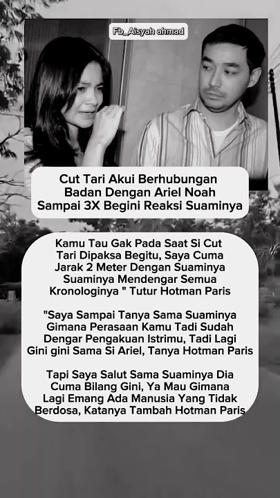 Cut Tari Akui Berhubungan Dengan Ariel Noah Sebanyak 3 Kali #Trending #Selebriti #seputarselebriti