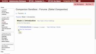 Sakai Forums: How to Organize Forums Video Tutorial, CFT101