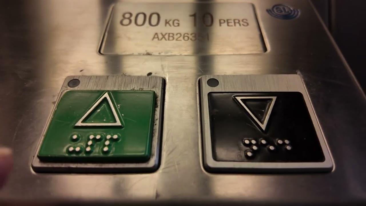 Sweden, Stockholm, Axelsberg Subway Station, 1X elevator @ night