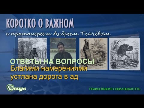 Благими намерениями устлана дорога в ад. Протоиерей Андрей Ткачев