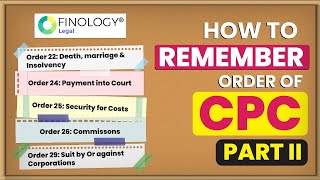 Tricks & Techniques to Remember Orders of CPC | Learn CPC quickly | Orders of Civil Procedure Code