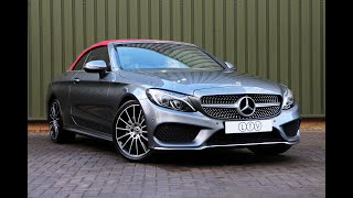 2018/18 Mercedes Benz C200 AMG Line (Premium Plus) Cabriolet G-Tronic+ - Red leather & red roof