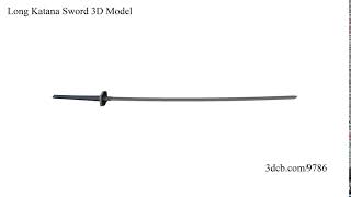 Long Katana Sword 3D Model Long Katana Sword 3D Model
