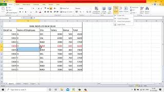 What is Excel Insert and Delete cell, row, columns, worksheet in Hindi