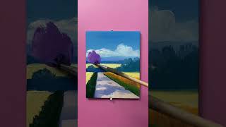 Easy Landscape Painting #howtopaint #painting #acrylicpainting #paintingtutorial #landscapepainting
