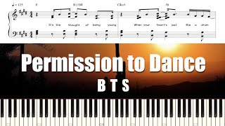 BTS (방탄소년단) - Permission to Dance | Piano Tutorial | Sheet Music (피아노 악보)