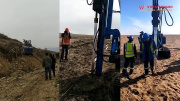 Video Máy khoan và ép cọc đỡ pin nhà máy điện mặt trời