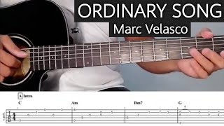 ORDINARY SONG (Marc Velasco) Guitar Tutorial with Tablature/Tabs and Tabs on Screen