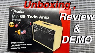 FENDER MINI 65 TWIN AMP | UNBOXING | REVIEW & DEMO 😎🎸🦯🫡🇺🇸👨🏻‍🦯
