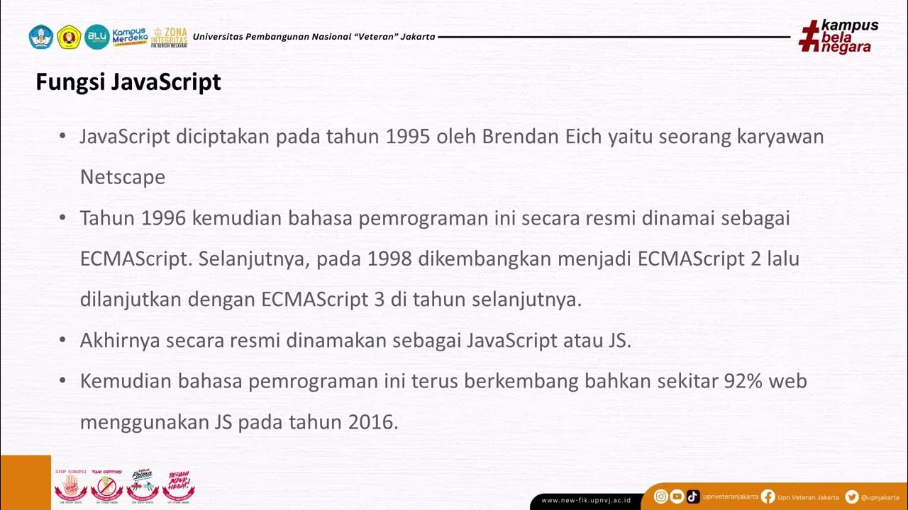 JavaScript : Pengenalan dan Sejarah, Cara Kerja, Variabel, tipe data ...