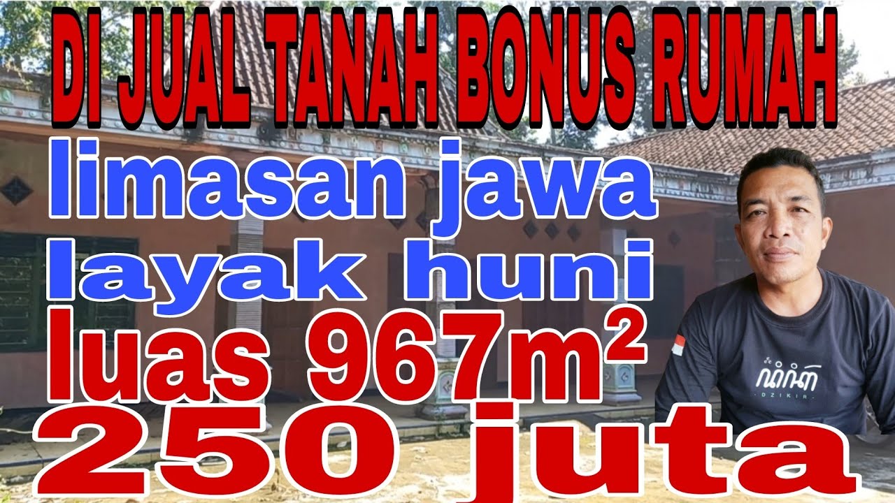 DI JUAL CEPAT BELI TANAH BONUS RUMAH LIMASAN JAWA LUAS 967 M² HARGA 250 JUTA@Cah Ngarit Property