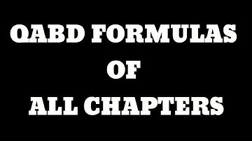 QABD FORMULAS FOR B.COM AND BBA 2 ND SEM 2019 VERY IMPORTANT