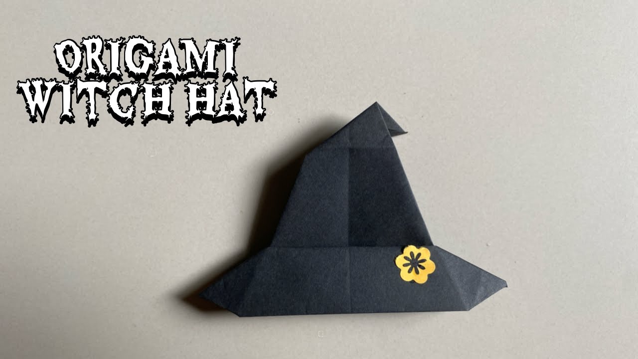 Оригами шляпа ведьмы | Бумажная шляпа на Хэллоуин своими руками для детей / Поделки из бумаги на ...